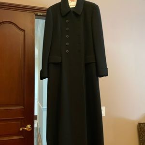 Giorgio Armani Classic Long Black Coat.